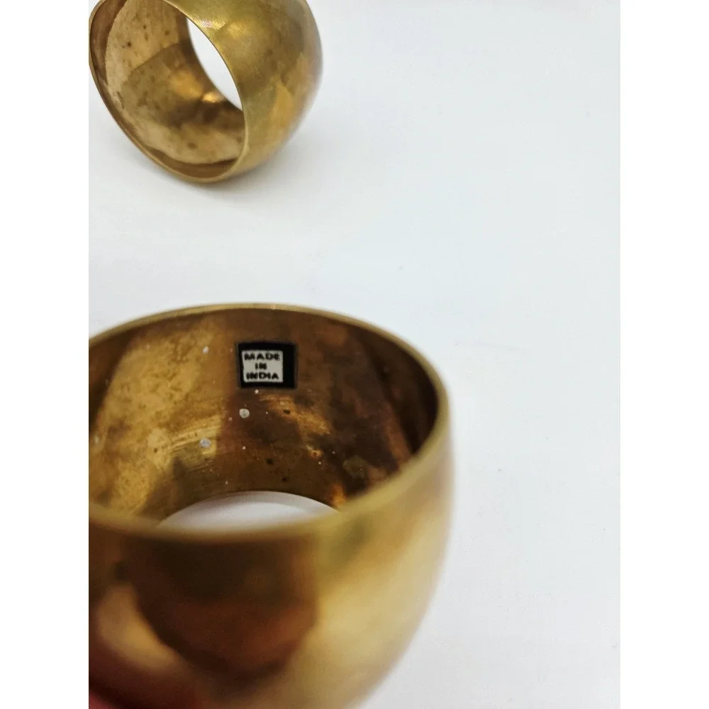 Indian Brass Round Napkin Rings Set of 2